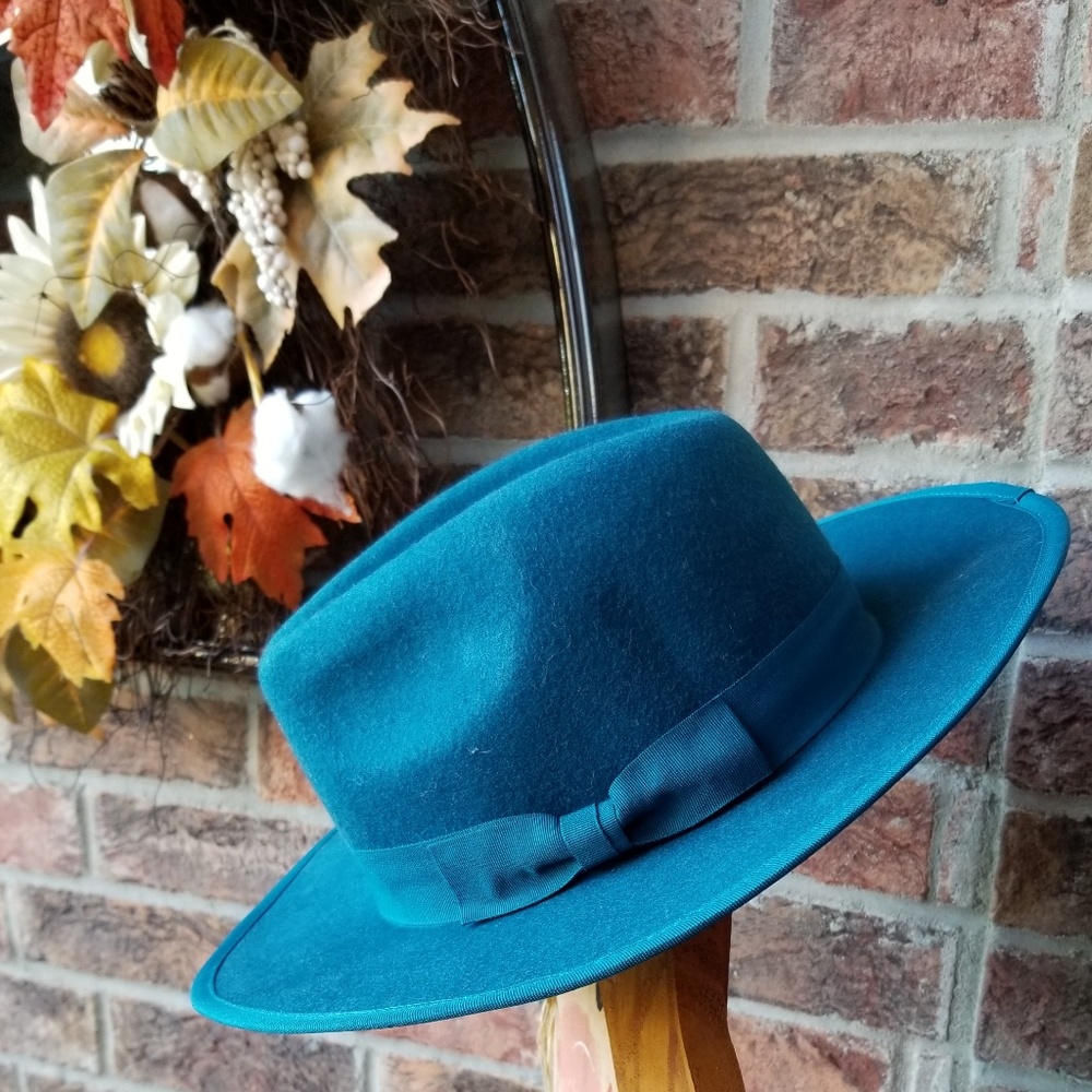 Free People Teal Felt Fedora!